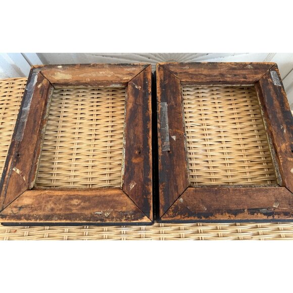 Antique Victorian Shabby Floral Gold Gesso Pair of Picture Frames - Picture 14 of 16